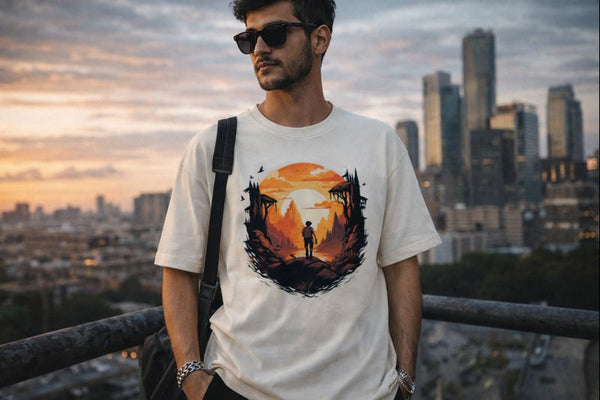 Lost in the Mountains - Unisex Terry Oversized Tee